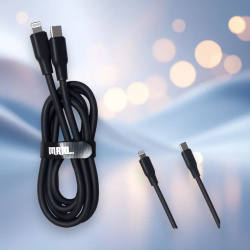 Кабель USB MRM PD85L USB Type-C-L, длина 1200мм, ток 3.1А, мощность 20Вт, силиконовый, черный / Высокая мощность и универсальность для современных устройств