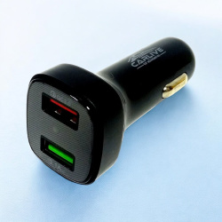 Автомобильное зарядное устройство Carlive CR29 2USB + QC3.0 18W с инд. вольтметра / Быстрое и качественное