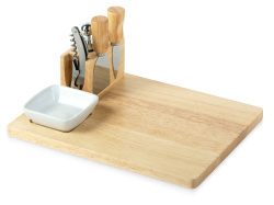 Набор для сыра и вина со съемной подставкой «Save time», Цвет натуральный, белый, серебристый