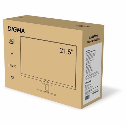 Моноблок DIGMA Action 21,5", Intel N95, 8 Гб, SSD 256 Гб, Windows 11 Pro, клавиатура + мышь, черный, DM21N9-8CXW01