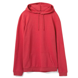 Толстовка с капюшоном унисекс Hoodie, красный меланж, XS–3XL