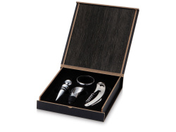 Подарочный набор для вина «Belgio», Цвет черный/серебристый