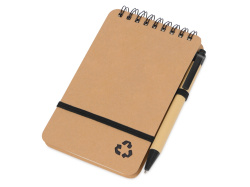 Блокнот «Masai» с шариковой ручкой, Цвет бежевый, черный