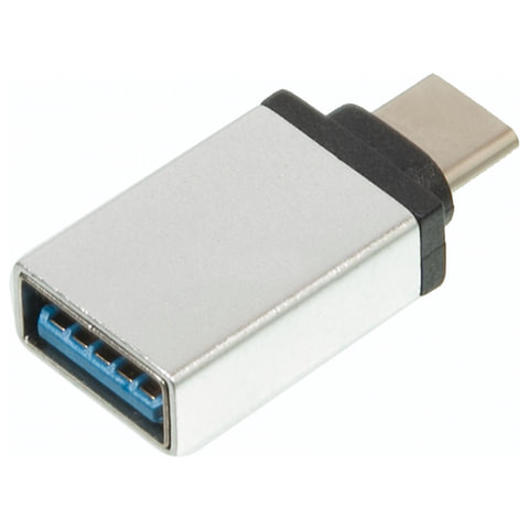 Переходник USB-TypeC RED LINE, F-M, для подключения портативных устройств, OTG, серый, УТ000012622