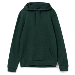Толстовка с капюшоном унисекс Hoodie, темно-зеленый меланж, XS–3XL