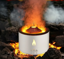 Увлажнитель воздуха (аромадиффузор) Volcano Aroma Diffuser J-V19 с пультом ДУ, 360 ml (режимы вулкан/пламя, таймер 2 ч, 8ч)