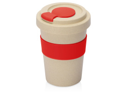 Стакан из пшеничного волокна «Flava», Цвет бежевый/красный