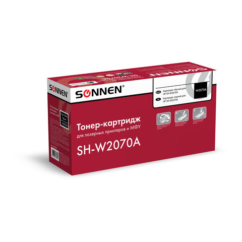 Картридж лазерный SONNEN (SH-W2070A) для HP CLJ 150/178 ВЫСШЕЕ КАЧЕСТВО, черный, 1000 страниц, 363966