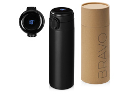 Вакуумная термокружка с индикатором и медной изоляцией «Bravo», тубус, 400 мл, Цвет черный