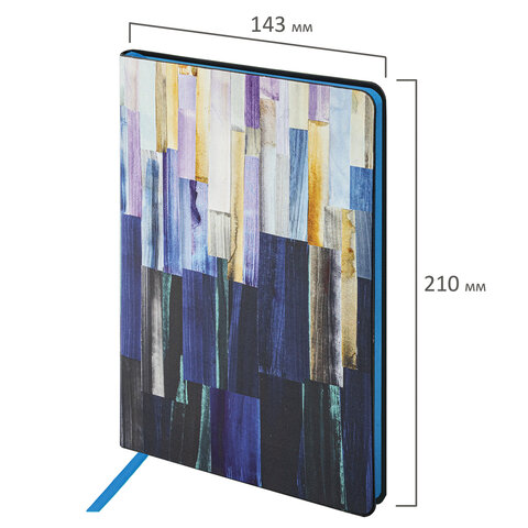 Блокнот А5 (143x210 мм), BRAUBERG VISTA "Expression", под кожу, гибкий, 80 л., 112082