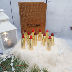 Набор помад в подарочной упаковке MAC matte lipstick rouge a levres Gold (12 матовых оттенков по 3 g