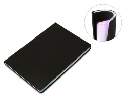 Блокнот А5 в гибкой обложке «Fellini» с голографическим срезом, Цвет черный