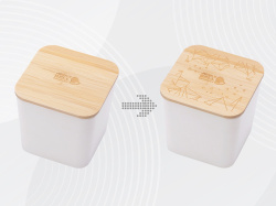 Eмкость для хранения «Flake» с гравировкой, Цвет бежевый, натуральный