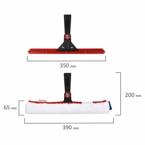 Щетка для мытья окон VILEDA "Эволюшн" + шубка из микрофибры, ширина 35 см (без черенка), 100812