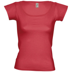 Футболка женская Melrose 150 с глубоким вырезом, красная, S–XL