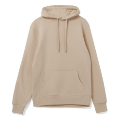 Толстовка с капюшоном унисекс Hoodie, бежевая, XS–3XL