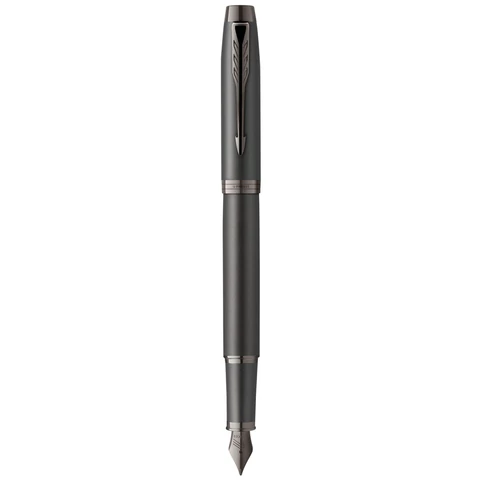 Ручка перьевая PARKER "IM Professionals Monochrome Titanium", темно-серый лак, сталь, синяя, 2172959