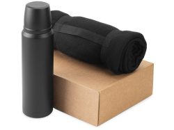 Подарочный набор с термосом и пледом «Serenity», Цвет черный