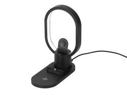 Беспроводная зарядная станция 4-в-1 «Portal» c лампой, 15 Вт, Цвет черный