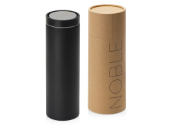 Вакуумная термокружка «Noble» с 360° крышкой-кнопкой, крафтовый тубус, Цвет черный