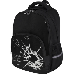 Рюкзак BRAUBERG SOFT, 2 отделения, 3 кармана, "Broken glass", СВЕТЯЩИЙСЯ, 40х31х15 см, 274402