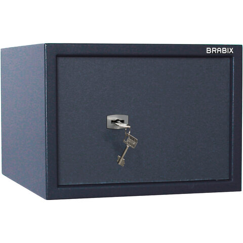 Сейф BRABIX "КМ-310", 310х430х375 мм, 20 кг, ключевой замок + полка, крепление к стене, 291166