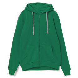 Толстовка на молнии с капюшоном Siverga, зеленая, XS–4XL