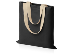 Сумка для шопинга «Steady» хлопковая с парусиновыми ручками, 260 г/м2, Цвет черный