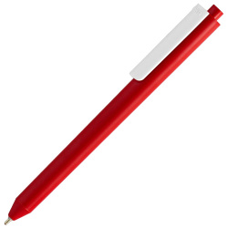 Ручка шариковая Pigra P03 Mat, красная с белым, 14x1,1 см