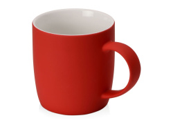 Кружка с покрытием soft-touch «Dalgona», Цвет красный