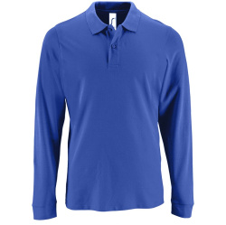 Рубашка поло мужская с длинным рукавом Perfect LSL Men, ярко-синяя, S–3XL