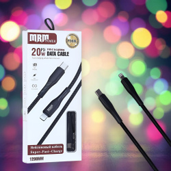 Кабель USB MRM PD88L USB Type-C-L, длина 1200мм, ток 3.1А, мощность 20Вт, черный / Надежность и удобство для современных устройств