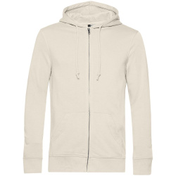Толстовка на молнии с капюшоном унисекс BNC Inspire (Organic), молочно-белая, XS–3XL