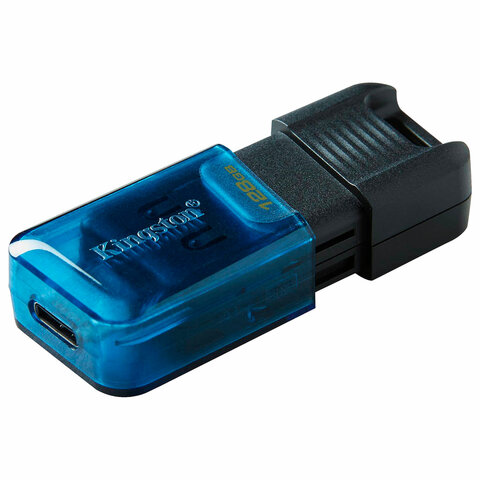 Флеш-диск 128 GB KINGSTON DataTraveler 80 M, разъем Type-C 3.2, черный, DT80M/128GB