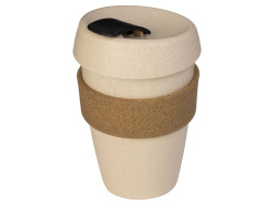 Стакан из пшеничного волокна с двойными стенками «Pino», Цвет натуральный, черный, коричневый