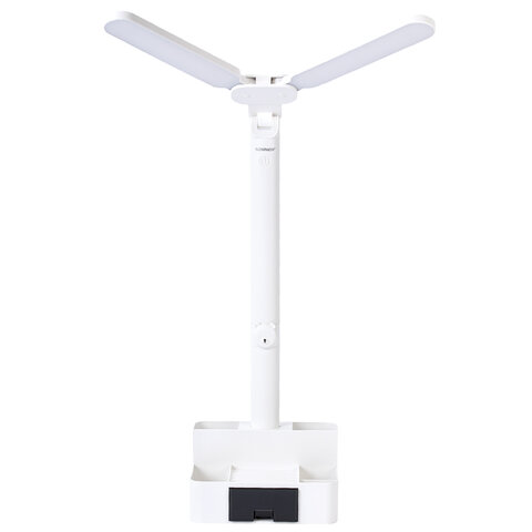 Настольная лампа / светильник беспроводная SONNEN PT-201, органайзер, USB, LED, 5 Вт, 3 режима, белый, 238781