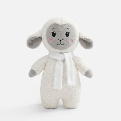 Мягкая игрушка Beastie Toys, овечка с белым шарфом, 12х24,5 см