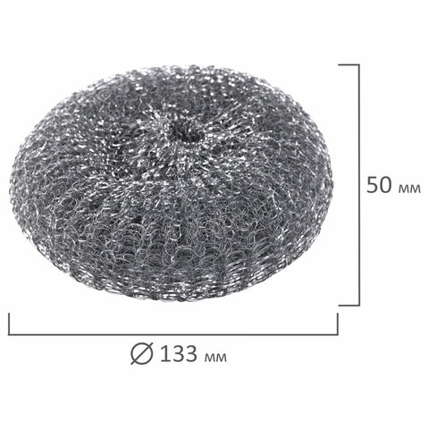 Губка (мочалка) металлическая, сетчатая, 100 г, БОЛЬШАЯ (XXL), для посуды, гриля, плиты, LAIMA, 603106