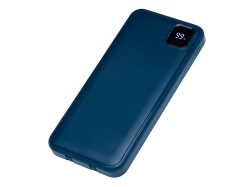 Внешний аккумулятор со встроенными кабелями «Фрэйм», 10000мач, Цвет темно-синий