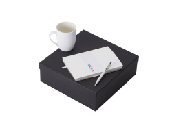 Подарочный набор «COLOR IT» с блокнотом, металлической ручкой и кружкой, Размер гибкая обложка, Цвет белый