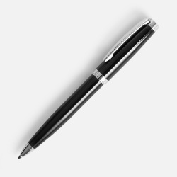 Ручка шариковая Letra Chrome, глянцевая, черная, 13,7х1,3 см