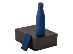 Подарочный набор «COLOR IT» с термобутылкой и повербанком, Размер 10000 mAh, Цвет темно-синий