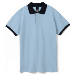 Рубашка поло Prince 190, голубая с темно-синим, XS–XXL