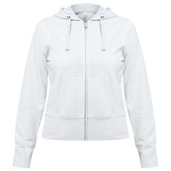 Толстовка женская Hooded Full Zip белая, XS–XXL