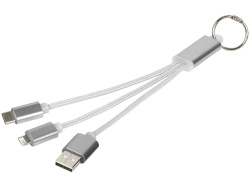 Кабель для зарядки «Metal» 3-в-1, Цвет серебристый/белый