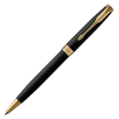 Ручка шариковая PARKER "Sonnet Core Matt Black GT", черный матовый лак, позолота, черная, 1931519