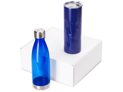 Подарочный набор с термокружкой и бутылкой «Water cross», Цвет синий