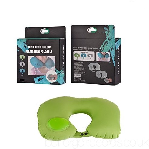 Надувная подушка в путешествия для шеи со встроенной помпой для надувания Travel Neck Pilows Inflata