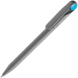 Ручка шариковая Prodir DS1 TMM Dot, серая с голубым, 14х1,1 см