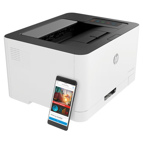 Принтер лазерный ЦВЕТНОЙ HP Color Laser 150nw А4, 18 стр./мин, 20000 стр./мес., Wi-Fi, сетевая карта, 4ZB95A